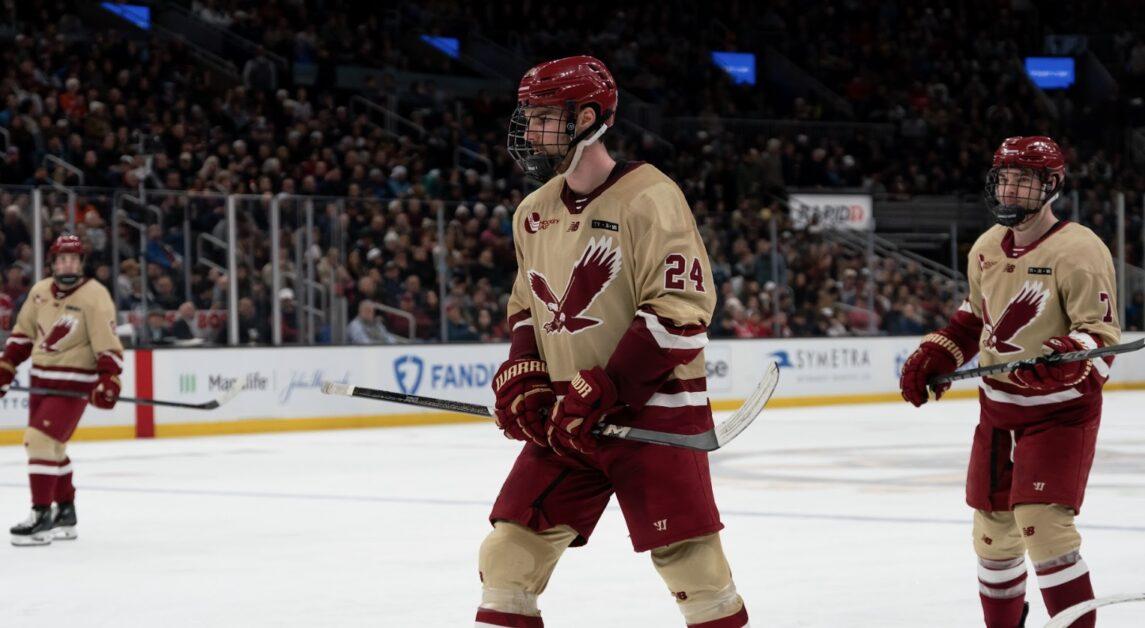 After this season, BC will lose the talent of Ryan Leonard, Gabe Perreault, and probably James Hagens. (Chris Ticas / Heights Senior Staff)