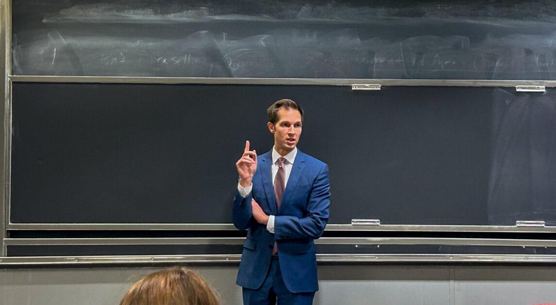 Auchincloss explained how MAGA has dominated the political field through culture, youth, and the media.(Riley Del Sesto / Heights Editor)